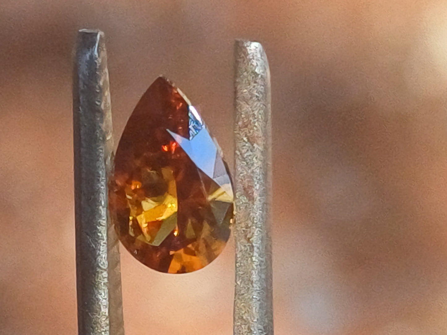 Orange Brown Australian Zircon Pear