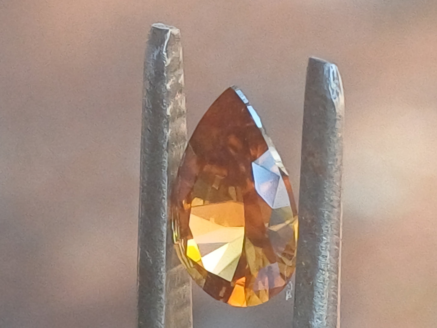 Orange Brown Australian Zircon Pear
