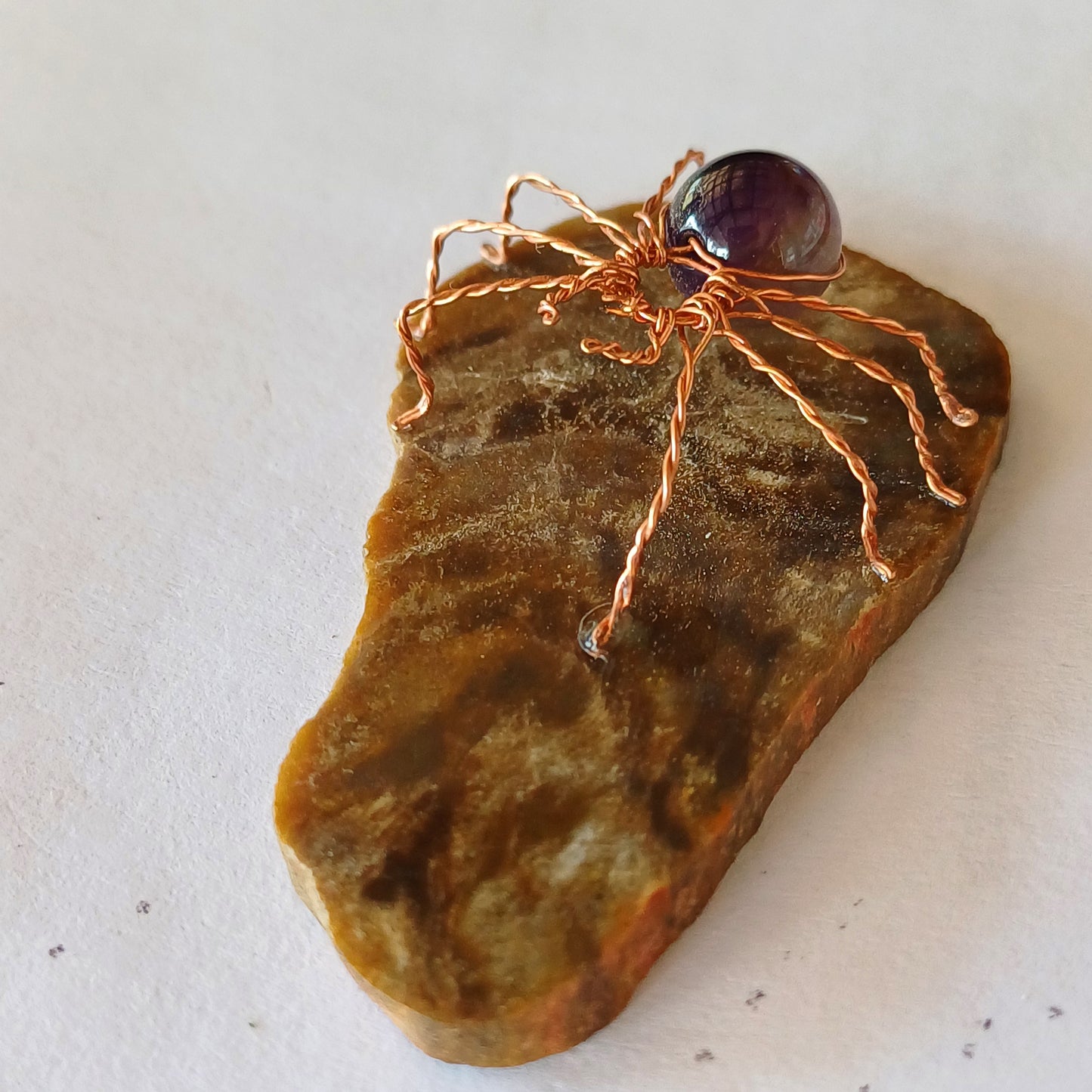 Wire and Amethyst Spider