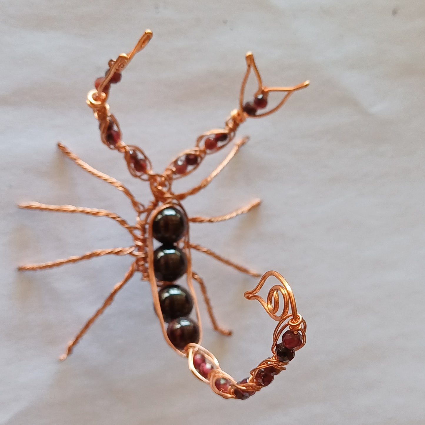 Garnet and Copper Wire Scorpion