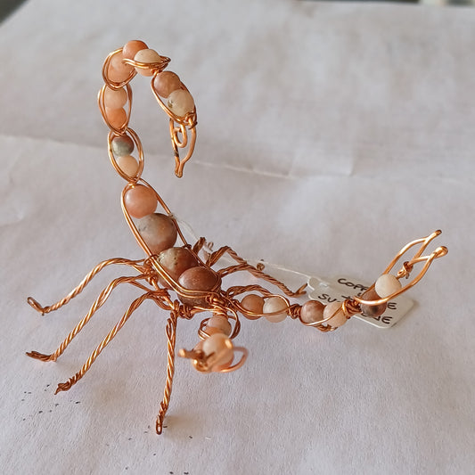 Feldspar / Sunstone and Copper wire Scorpion