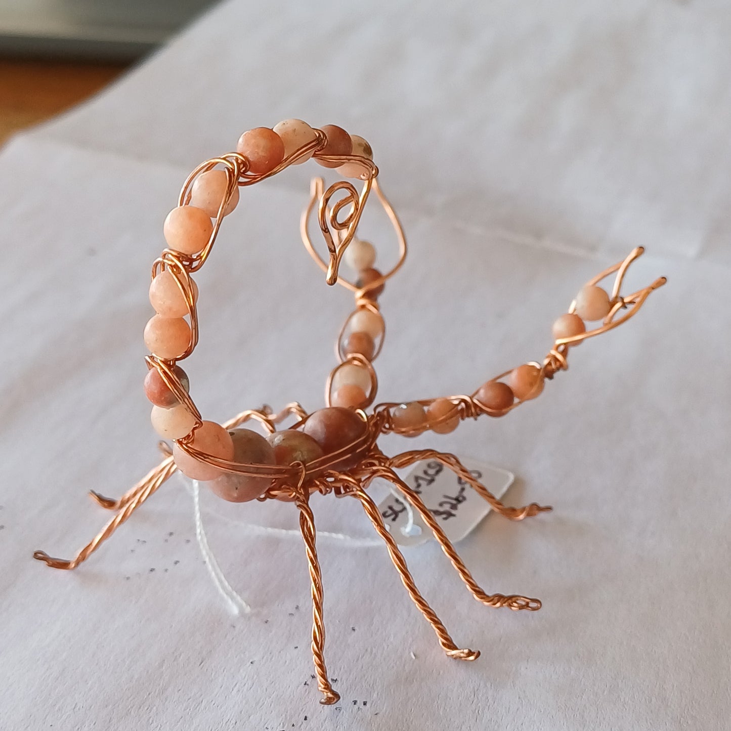 Feldspar / Sunstone and Copper wire Scorpion
