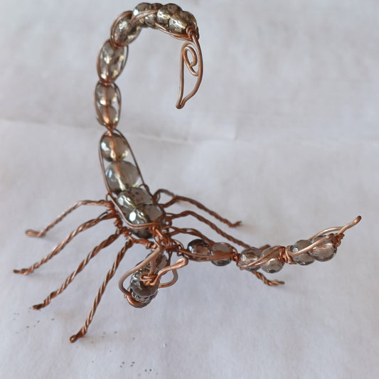 Smoky Quartz and Natural Copper wire Scorpion