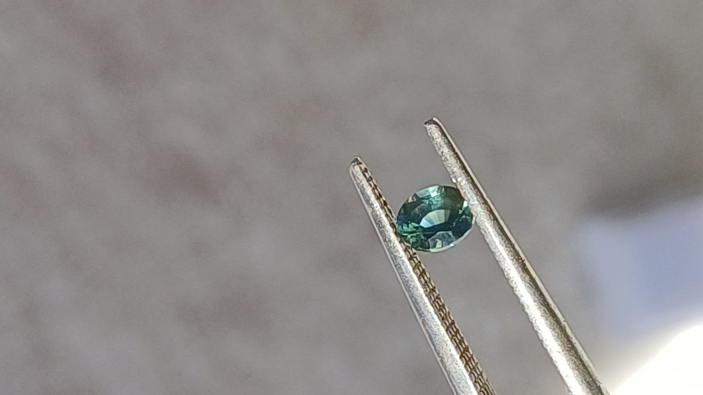Australian Sapphire Oval Blue/Green Parti 4mm x 3.5mm