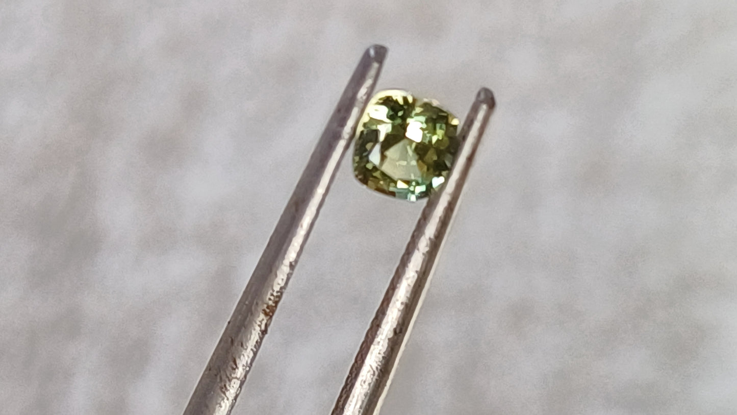 Australian Sapphire Bright Green Square Cushion 3.8mm x 3.5mm
