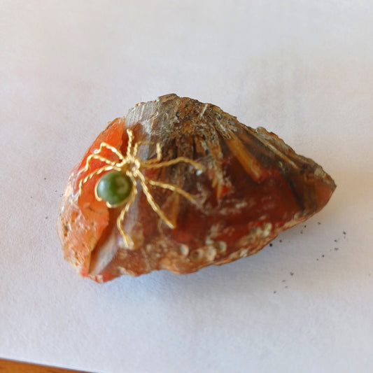 Wire and Jade Spider