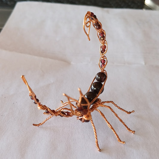 Garnet and Copper Wire Scorpion