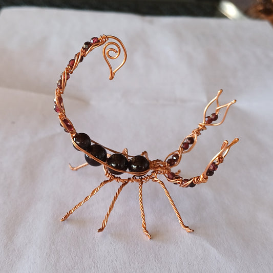 Garnet and Copper Wire Scorpion