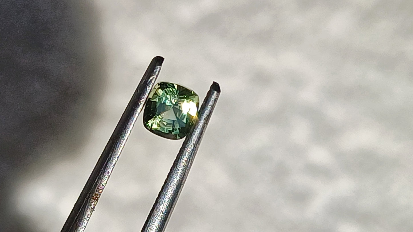 Australian Sapphire Bright Green Square Cushion 3.8mm x 3.5mm